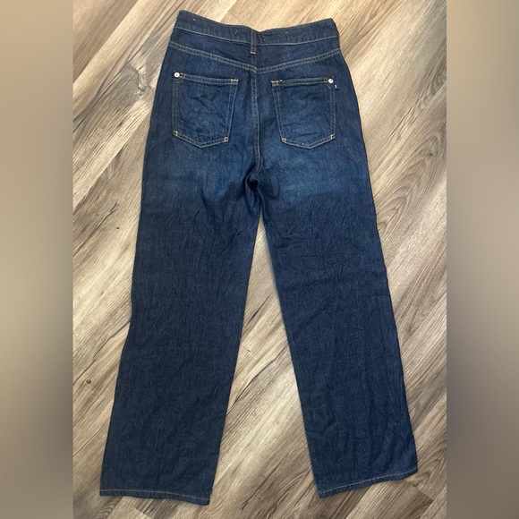 Pilcro Anthropologie Wide Leg Dark Wash Jeans “The Annie” Sz 25 - Picture 9 of 11